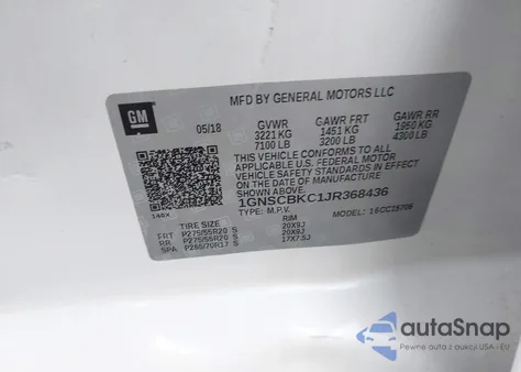 2018 Chevrolet Tahoe Lt from USA, damaged, VIN 1GNSCBKC1JR368436